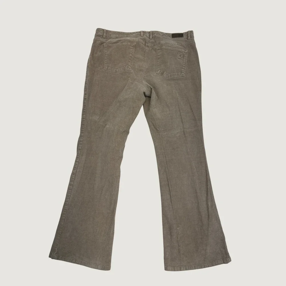 Liz Claiborne Corduroy Pants Womens 16 Plus Tan Brown Bootcut Mid Rise Stretch